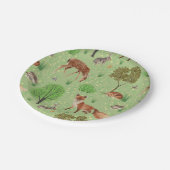 Kleurrijke Schattigee bosdieren groene weide Papieren Bordje (Gekanteld)