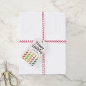 Kleurrijke Schattigee Bright Happy Birthday Candle Cadeaulabel (Met Touw)