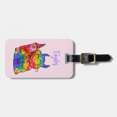 Kleurrijke Schattigee Cartoon Uil bagagelabel (Voorkant horizontaal)