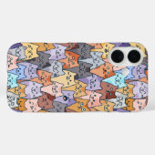 Kleurrijke Schattigee Cat Crowd Pattern Whimsical  Case-Mate iPhone Case (Achterkant (horizontaal))