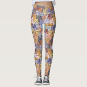 Kleurrijke Schattigee Cat Crowd Pattern Whimsical  Leggings (Voorkant)