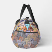 Kleurrijke Schattigee Cat Crowd Pattern Whimsical Plunjezak (Rechts)