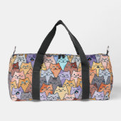 Kleurrijke Schattigee Cat Crowd Pattern Whimsical Plunjezak (Achterkant)