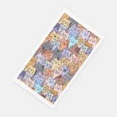 Kleurrijke Schattigee Cat Crowd Pattern Whimsical  Servet (Hoek)