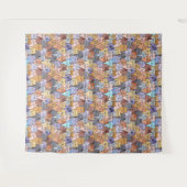 Kleurrijke Schattigee Cat Crowd Pattern Whimsical  Wandkleed (Voorkant (horizontaal))