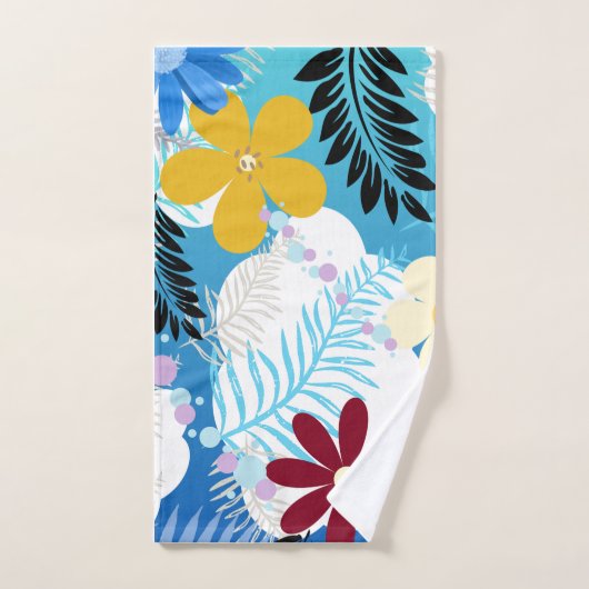 Kleurrijke Schattigee Daisies Varen Bubbels Wolken Bad Handdoek (Handdoek)