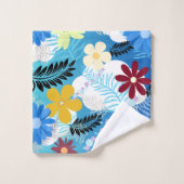 Kleurrijke Schattigee Daisies Varen Bubbels Wolken Bad Handdoek (Wasdoekje)