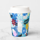 Kleurrijke Schattigee Daisies Varen Bubbels Wolken Papieren Bekers (Links)