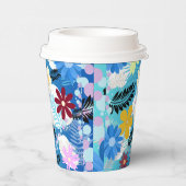 Kleurrijke Schattigee Daisies Varen Bubbels Wolken Papieren Bekers (Rechts)