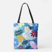 Kleurrijke Schattigee Daisies Varen Bubbels Wolken Tote Bag (Achterkant)