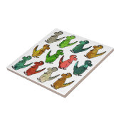 Kleurrijke Schattigee dinosaurussen Tegeltje (Zijkant)