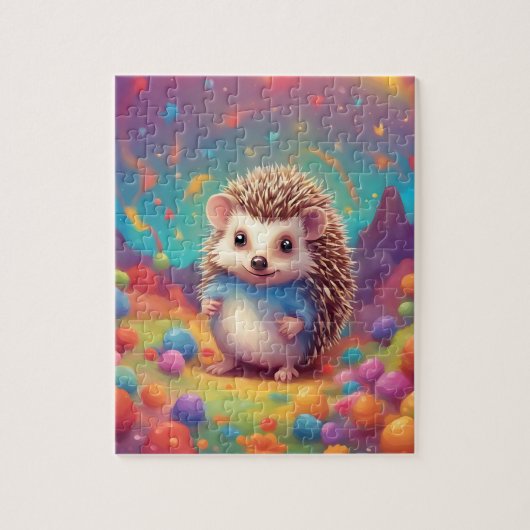 Kleurrijke Schattigee egel Legpuzzel (Verticaal)
