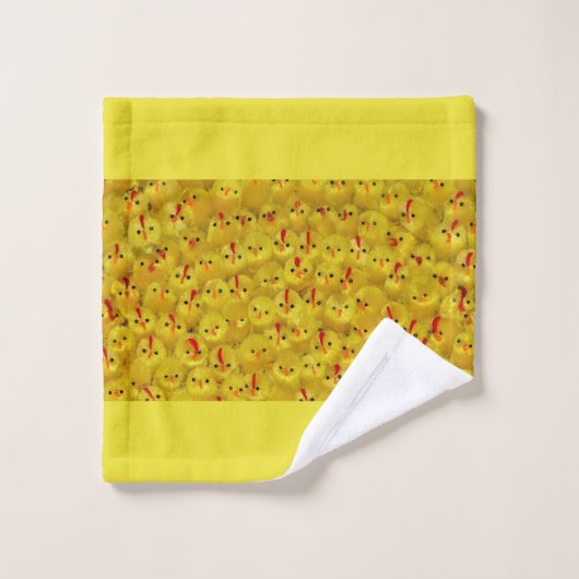 Kleurrijke Schattigee gele paaskuiken Patroon Mode Bad Handdoek (Wasdoekje)