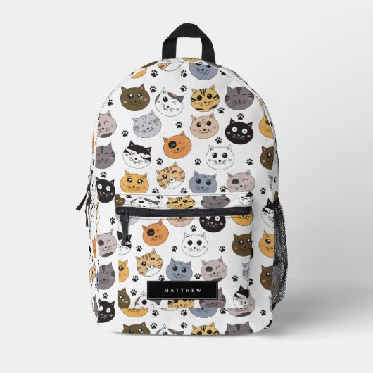 Kleurrijke Schattigee Grappige Katten & Paw Aangep Bedrukte Rugzak (Voorkant)