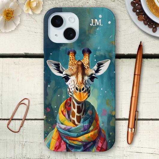 Kleurrijke Schattigee grillige Giraffe iPhone 15 Case
