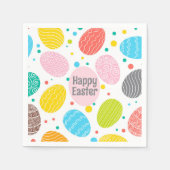 Kleurrijke Schattigee HAPPY EASTER Eggs Fun Servet (Voorkant)