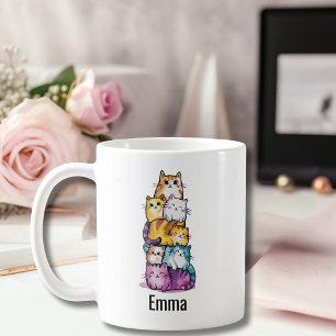 Kleurrijke Schattigee Katten Kat Mama Pet Lover Cu Koffiemok