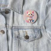 Kleurrijke Schattigee Kawaii Kitten Ronde Button 5,7 Cm (In situ)