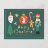 Kleurrijke Schattigee Kerst Familie Cookie Kaart (Voorkant)