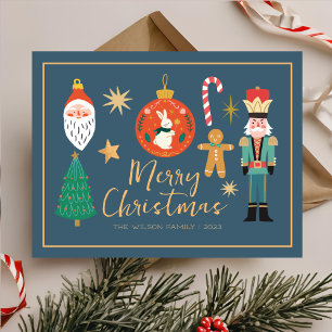 Kleurrijke Schattigee Kerst Familie Cookie Kaart