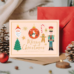 Kleurrijke Schattigee Kerst Familie Cookie Kaart<br><div class="desc">Minimale pastel Noel kerstvakantie briefkaart</div>