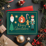 Kleurrijke Schattigee Kerst Familie Cookie Kaart<br><div class="desc">Minimale pastel Noel kerstvakantie briefkaart</div>
