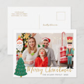 Kleurrijke Schattigee Kerst Familie Foto Vakantie  Feestdagenkaart (Voorkant / Achterkant)