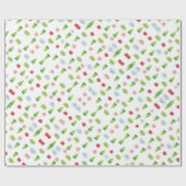 Kleurrijke Schattigee kerstboom en geschenkpatroon Cadeaupapier (Vlak)