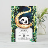 Kleurrijke Schattigee Kinderen Panda Verjaardag Kaart (Staand voorkant)