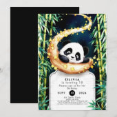 Kleurrijke Schattigee Kinderen Panda Verjaardag Kaart (Voorkant / Achterkant)