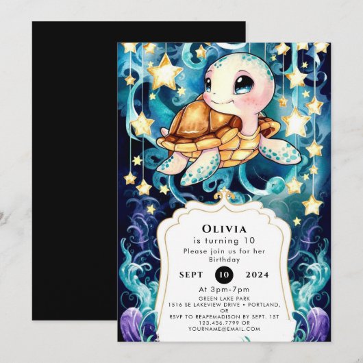 Kleurrijke Schattigee Kinderen schildpad Verjaarda Kaart (Voorkant / Achterkant)