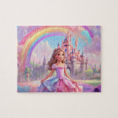 Kleurrijke Schattigee kleine prinses Legpuzzel (Horizontaal)