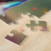 Kleurrijke Schattigee kleine pug met regenboogkleu Legpuzzel (Zijkant)