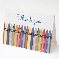 Kleurrijke Schattigee kleurpotloden dank u kaart
