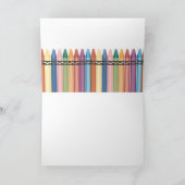 Kleurrijke Schattigee kleurpotloden dank u kaart (Binnen)