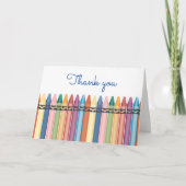 Kleurrijke Schattigee kleurpotloden dank u kaart (Voorkant)