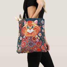 KLEURRIJKE SCHATTIGEE KUNST DESIGN CAT TOTE BAG