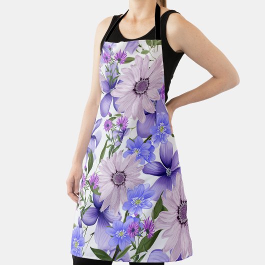 Kleurrijke Schattigee Lavendel Daisies Lilacs Bloe Schort (Insitu)