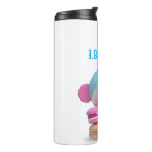 Kleurrijke Schattigee Macaron Tumbler,  Thermosbeker (Gedraaid links)