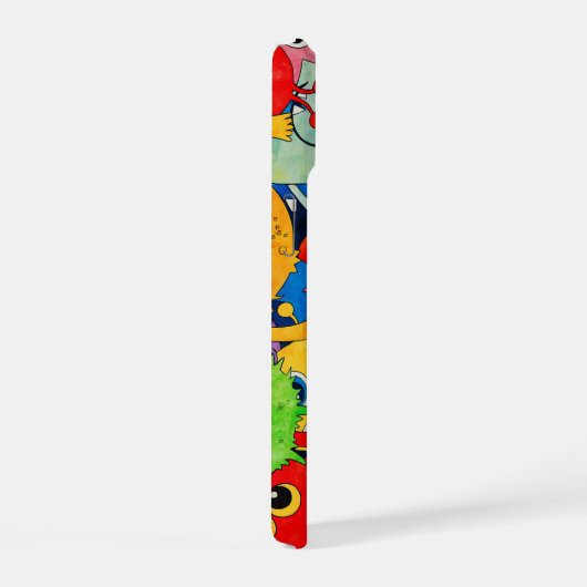 Kleurrijke Schattigee Monster iPhone Case | Leuke  iPhone 15 Case (Rechterkant)