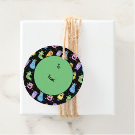 Kleurrijke Schattigee Monsters Bedankjes Labels