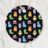 Kleurrijke Schattigee Monsters Bedankjes Labels (Achterkant)