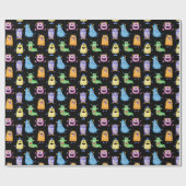 Kleurrijke Schattigee Monsters Cadeaupapier (Vlak)