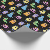 Kleurrijke Schattigee Monsters Cadeaupapier (Hoek)