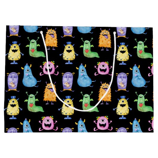 Kleurrijke Schattigee Monsters Groot Cadeauzakje (Achterkant)