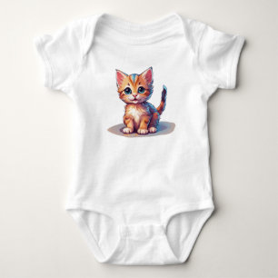 Kleurrijke Schattigee Oranje Kitten Baby Kitty Cat Romper