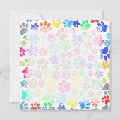 Kleurrijke Schattigee Puppy Paw Prints Notitiekaartje (Achterkant)