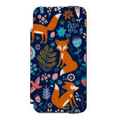 Kleurrijke Schattigee rode vossen & bloemen Incipio iPhone Portemonnee Hoesje (Voorkant Agenda)