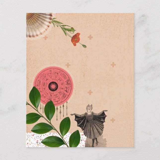 Kleurrijke Schattigee Roze Collage Art Journal Pap (Voorkant)