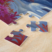 Kleurrijke Schattigee sneeuwwinterbomen Natuur Uit Legpuzzel (Zijkant)